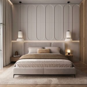 Japandi Beige King Bed Set