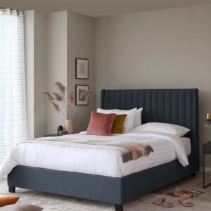 Mid-Century Navy King Bed