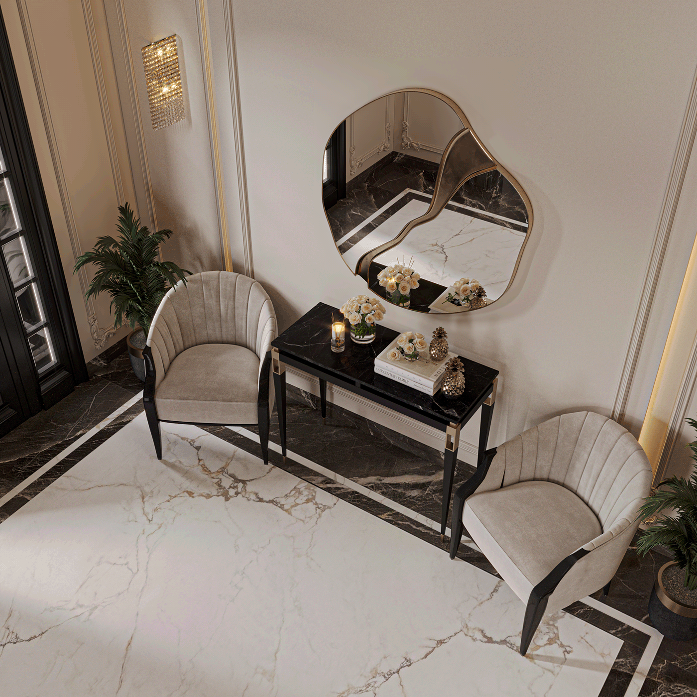 Premium Marble Bedroom Chair